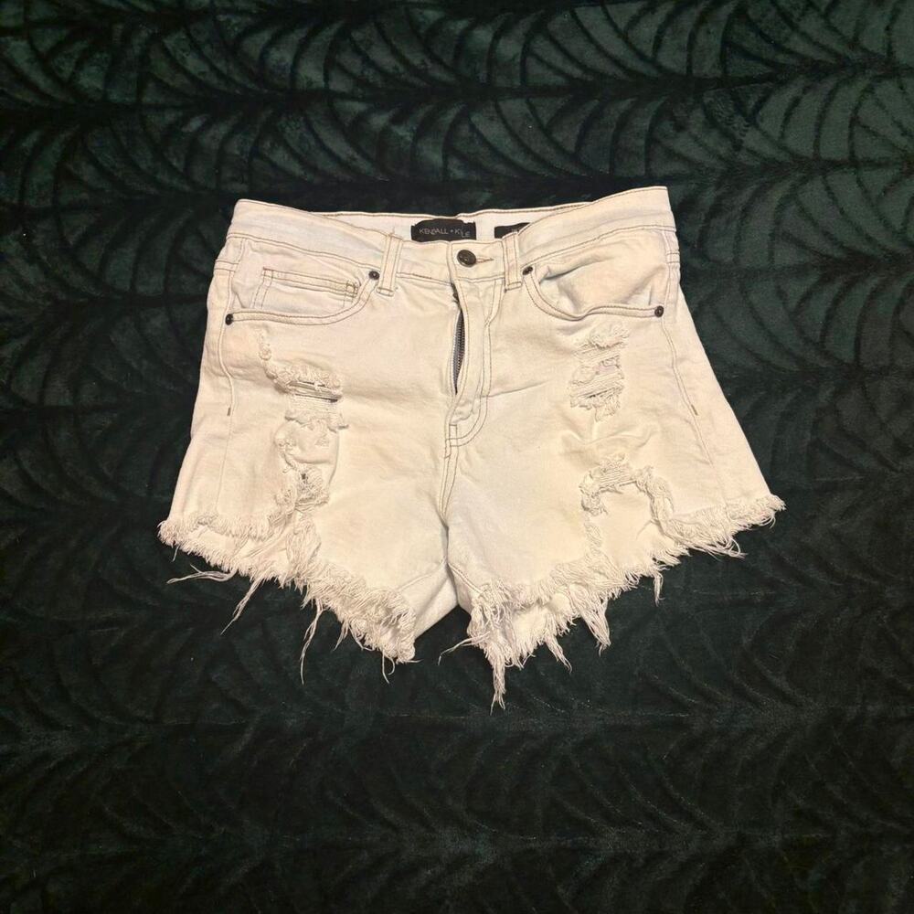 Kendall and Kylie Icon White Denim Cutoffs